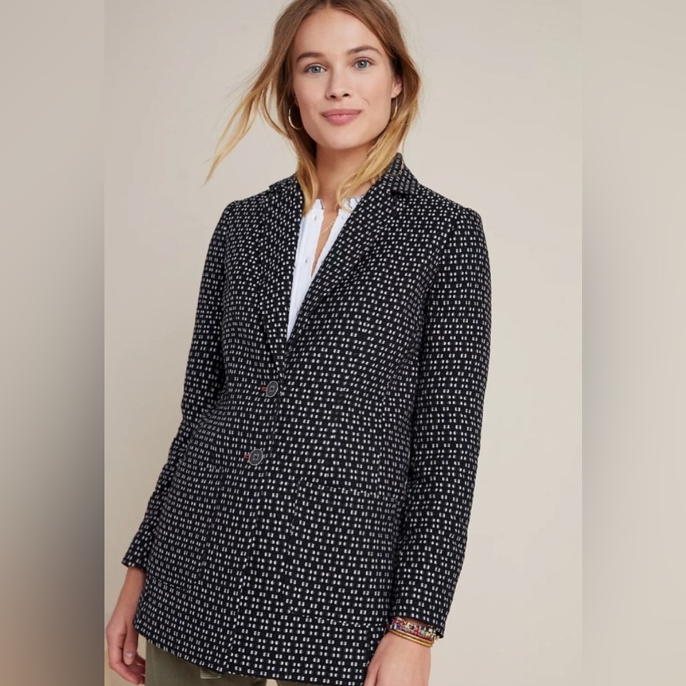 Anthropologie Black and White Blazer